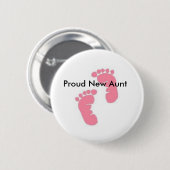 Proud New tante Ronde Button 5,7 Cm (Voorkant /achterkant)