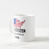 Proud New U.S. Citizen – American Map  Koffiemok (Voorkant links)