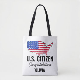 Proud New U.S. Citizen – American Map Tote Bag