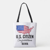 Proud New U.S. Citizen – American Map  Tote Bag (Achterkant)