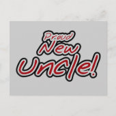 Proud New Uncle - Rode en zwarte tekst Briefkaart (Voorkant)