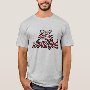 Proud New Uncle - Rode en zwarte tekst T-shirt