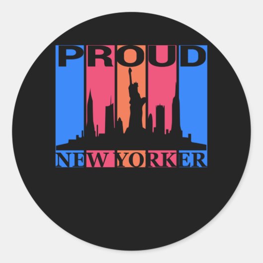 Proud New Yorker - New York Lover Ronde Sticker (Voorkant)