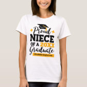 Proud Niece of a 2022 afstuderen black gold tassel T-shirt (Voorkant)