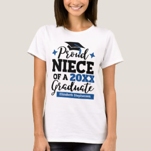 Proud Niece of a 2022 afstuderen zwarte blauwe tas T-shirt
