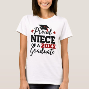 Proud Niece of a 2022 afstuderen zwarte rode tasse T-shirt