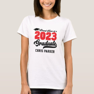 Proud Niece of a 2023 Afstuderen Red Bold Script T-shirt