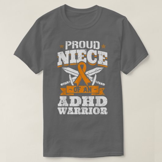 Proud Niece of an ADHD Warrior Attentie Defiction  T-shirt (Design voorkant)