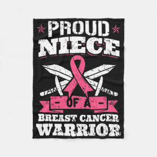 Proud Niece of Breast Cancer Warrior Pink Awarenes Fleece Deken