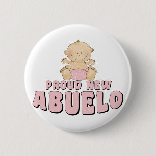 PROUD NIEUW ABUELO Baby Girl Ronde Button 5,7 Cm