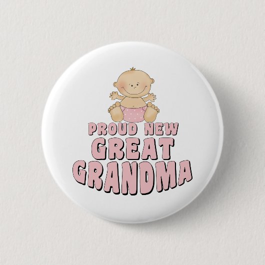PROUD NIEUW - Grootmoeder T-Shirt Ronde Button 5,7 Cm (Voorkant)