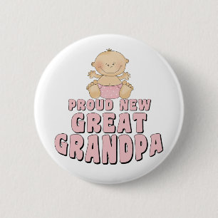 PROUD NIEUW-opa-meisje Ronde Button 5,7 Cm