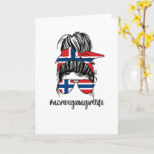 Proud Noors meisje Noorwegen vlag Noorse wortels Kaart (Gele Bloem)