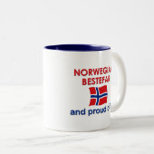 Proud Norway Bestefar (grootvader) Tweekleurige Koffiemok (Voorkant rechts)