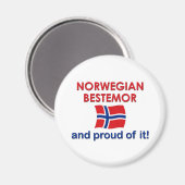 Proud Norway Bestemor (grootmoeder) Magneet (Voorkant / Achterkant)