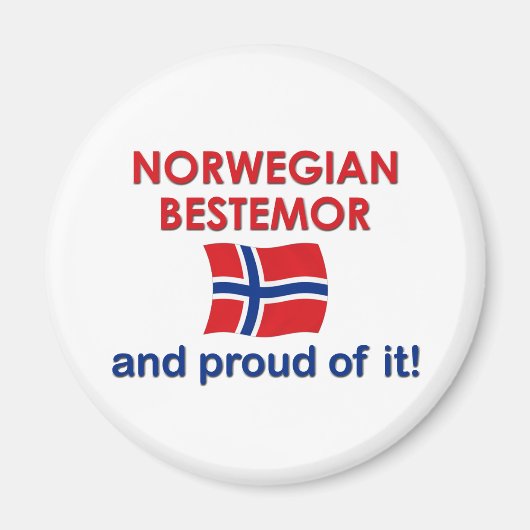 Proud Norway Bestemor (grootmoeder) Magneet (Voorkant)