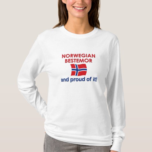 Proud Norway Bestemor (grootmoeder) T-shirt (Voorkant)