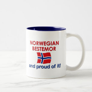 Proud Norway Bestemor (grootmoeder) Tweekleurige Koffiemok