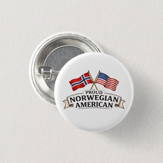 Proud Norwegian American Button (Voorkant /achterkant)