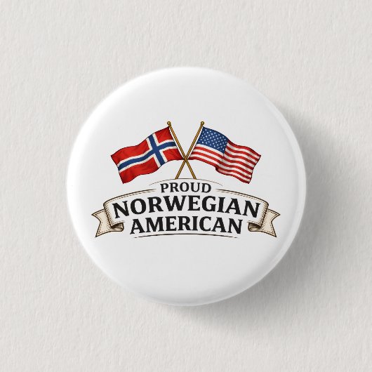 Proud Norwegian American Button (Voorkant)