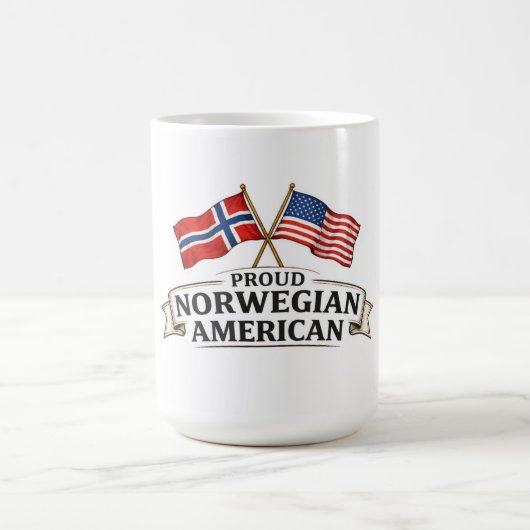 Proud Norwegian American Coffee Mug Koffiemok (Center)