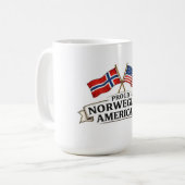 Proud Norwegian American Coffee Mug Koffiemok (Voorkant links)
