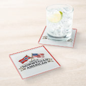 Proud Norwegian American Glass Coaster Glazen Onderzetter (Schuin)