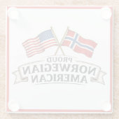 Proud Norwegian American Glass Coaster Glazen Onderzetter (Achterkant)
