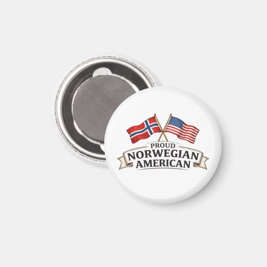 Proud Norwegian American Magnet (Voorkant / Achterkant)