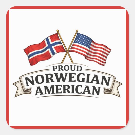 Proud Norwegian American Stickers (Voorkant)