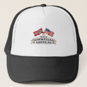 Proud Norwegian American Trucker Hat Trucker Pet (Voorkant)