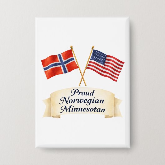 Proud Norwegian Minnesotan Heritage Button (Voorkant)