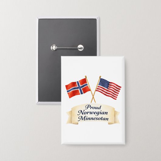 Proud Norwegian Minnesotan Heritage Button (Voorkant / Achterkant)