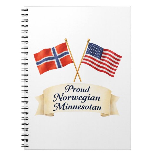Proud Norwegian Minnesotan Heritage Button Notitieboek (Voorkant)