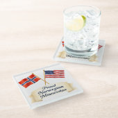 Proud Norwegian Minnesotan Heritage Coaster Glazen Onderzetter (Schuin)