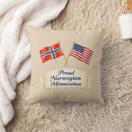 Proud Norwegian Minnesotan Heritage Throw Pillow Kussen