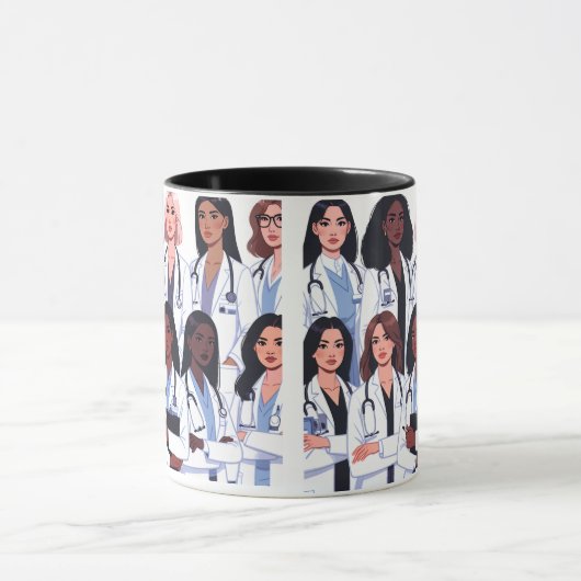 Proud Nurse Mama - Floral Baby Footprint Design Mok (Midden)