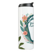 Proud Nurse Mama - Floral Baby Footprint Design Thermosbeker (Gedraaid links)