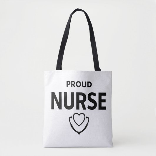 Proud Nurse Tote Bag – Minimal Medical Design (Voorkant)