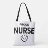 Proud Nurse Tote Bag – Minimal Medical Design (Achterkant)