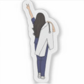 Proud Nurse Victory Pose Sticker (Voorkant)
