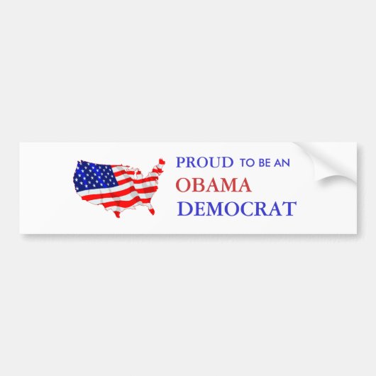 Proud Obama Democraat Bumpersticker (Voorkant)