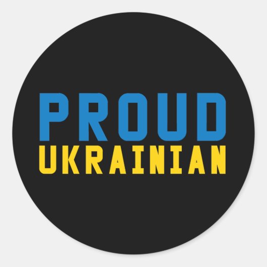 Proud Oekraïens Ronde Sticker (Voorkant)