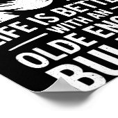 Proud Olde English Bulldog Life Is Better Dog Funn Poster (Hoek)