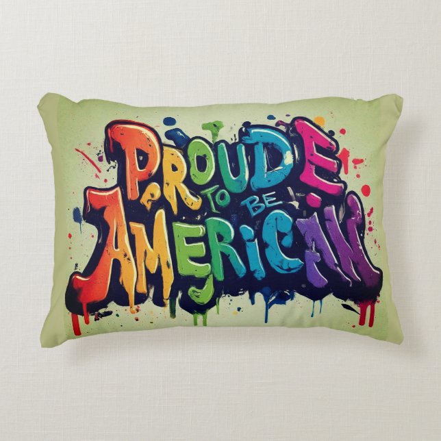 Proud om Amerikaans te zijn Accent Kussen (Voorkant)