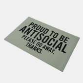 Proud om antisociaal te zijn grappige introvert deurmat (Schuin)