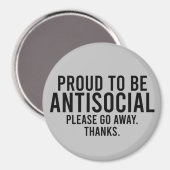 Proud om antisociaal te zijn grappige introvert magneet (Voorkant / Achterkant)