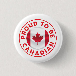 Proud om canadese pride Flag T-Shirt Trucker Ha te Ronde Button 3,2 Cm