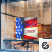 Proud om een Amerikaan te zijn Raamsticker (Cafe Raam)