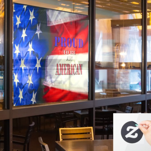 Proud om een Amerikaan te zijn Raamsticker (Restaurant Raam)